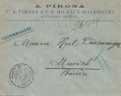 Ägypten/Egypte: 1897 Einschreiben Alexandria Nach München - Altri & Non Classificati