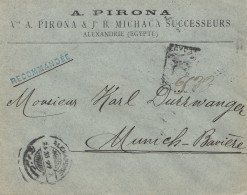 Ägypten/Egypte: Einschreiben 1897 Alexandria Nach München - Other & Unclassified