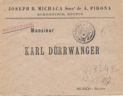 Ägypten/Egypte: 1902 Einschreiben Alexandria Nach München - Sonstige & Ohne Zuordnung