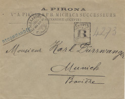 Ägypten/Egypte: 1898 Einschreiben Alexandria Nach München - Sonstige & Ohne Zuordnung