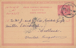 Ägypten/Egypte: 1904: Ganzsache Von Cairo Nach Schottland/UK, Missent - Other & Unclassified