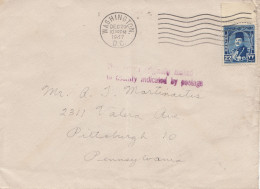 Ägypten/Egypte: 1947:  Brief Nach USA, Nachentwertung Washington - Autres & Non Classés