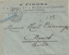 Ägypten/Egypte: Einschreiben Alexandria 1897 Nach München - Autres & Non Classés