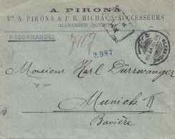 Ägypten/Egypte: 1897: Einschreiben Alexandria Nach München - Autres & Non Classés