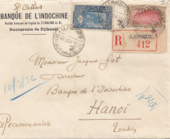 Äthiopien:  1932: Banque De L'Indochine, Einschreiben Djibouti Nach Hanoi - Ethiopia