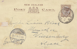 Australien: 1904: Postcard New Zealand / Ganzsache/ To Weissenburg/Elsass - Altri & Non Classificati