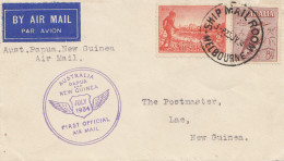 Australia 1934: By Ship Mail: Melbourne To Lac - First Official Mail - Otros & Sin Clasificación