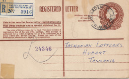 Australia Registered Letter 1954 Garden Island To Tasmania - Otros & Sin Clasificación