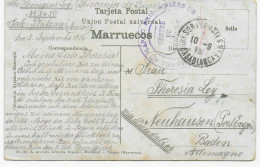 Ansichtskarte Tanger, Feldpost 1. WK Casablanca Nach Neuhausen/Baden 1916 - Feldpost (franqueo Gratis)
