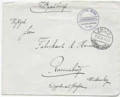 Feldpostbrief Kaiserliche Marine, Küstenschutzdivision Der Ems, Emden 1914 - Feldpost (portvrij)