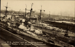 Photo CPA Deutsches Kriegsschiff SMS Seydlitz Nach Der Skagerrakschlacht 1916, Schleuse Wilhelmshaven - Autres & Non Classés