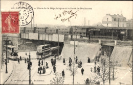 CPA Le Perreux Val-de-Marne, Place De La République, Mulhouse-Brücke, Bahnhof, Straßenbahnen - Otros & Sin Clasificación