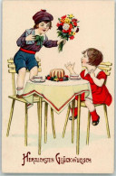 39685211 - Gedeckter Tisch Mit Kuchen Kinder Blumenstrauss Und Brief Verlag Lederer & Popper Nr. 2530 - Exhibitions