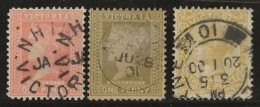 Victoria    .   SG    .   3 Stamps    .   O      .     Cancelled - Oblitérés