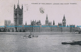 R004387 Houses Of Parliament. London And River Thames. 1927 - Autres & Non Classés