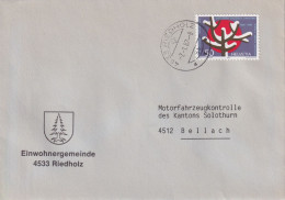 Motiv Brief  "Einwohnergemeinde Riedholz"        1987 - Cartas & Documentos
