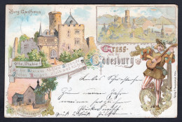 Germany 1897 Gruss Von Der Godesburg. Castle. Bonn. Litho Old Postcard  (h3810) - Bonn