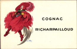 Artiste CPA Cognac Richarpailloud, Tänzer, Rotes Kostüm, Federhut, Reklame - Publicidad