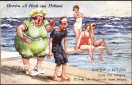CPA Hoek Van Holland Rotterdam Südholland Niederlande, Ehefrau Schimpf Mit Mann, Bademode - Otros & Sin Clasificación
