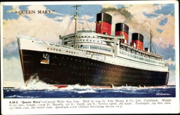 Artiste CPA Passagierdampfer RMS Queen Mary, Cunard White Star Line - Autres & Non Classés