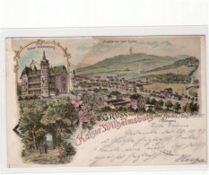 39016311 - Lithographie  Gruss Von Der Kaiser Wilhelmsburg Bad Berka Mit Kaiser-Wilhelmsburg, Goethe Allee Und Ansicht  - Bad Berka