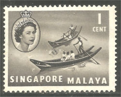 BA-226 Singapour Malaya Barque Bateau Boat Schiff Boot Sans Gomme - Bateaux