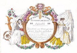 BRUXELLES PARIS Au Gant De Paris Ganterie Rue D'Assaut à Bruxelles Format Plus Grand Carte Postale C. 1850-1855 - Cartes De Visite
