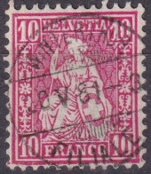 Sitzende Helvetia 38, 10 Rp.karmin  WINTERTHUR FILIALE       1881 - Gebraucht