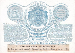 BRUXELLES Fabricant De Porte-feuilles Et Vernis BAUGEY Carte De Visite Porcelaine Format Carte Postale C. 1850-1855 - Cartes De Visite