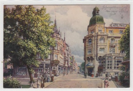 39090411 - Bad Oeynhausen. Partie Vor Dem Nordbahnhof Mit Hotel Pavillon Gelaufen, 1918 Kleiner Knick Oben Rechts, Sons - Bad Oeynhausen