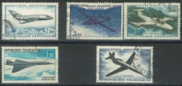 FRANCE - 1960/69 - AIR PLANES STAMPS SET OF 5, USED - Gebraucht