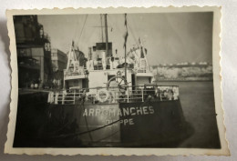 Photographie Ancienne Bateau ARROMANCHES Dieppe à Quai - Schiffe