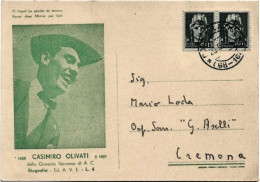 1942-Verona CASIMIRO OLIVATI Biografia , Viaggiata - Marcophilie
