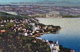 1921-Croazia Abbazia Total Ansicht Mit Mattuglie Und Castello Cartolina Viaggiat - Croatie