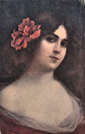 1917-Dama Con Fiore Nei Capelli,cartolina Viaggiata - Femmes