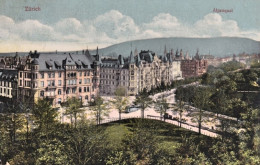 1913-Svizzera Zurich Alpenquai, Cartolina Viaggiata - Sonstige & Ohne Zuordnung
