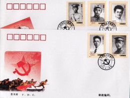 2002-Cina China 17, Scott 3221-25 Early Generals Of The Peoplè S Army Fdc - Lettres & Documents