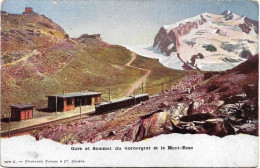 1900circa-Svizzera Gare Et Sommet Du Cornergrat Et Le Mont Rose - Autres & Non Classés