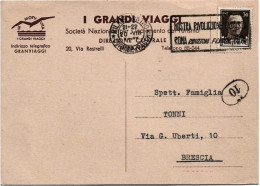 1920-I Grandi Viaggi Cartolina Bollettino VI Viaggio America Del Nord - Marcophilie