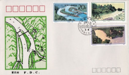 1991-Cina China T156, Scott 2316-18 Dujiangyan Irrigation Project Fdc - Lettres & Documents