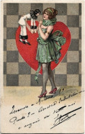 1926-fanciulla Con Marionetta, Cartolina Viaggiata - Femmes