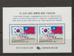 1987 MNH South Korea Mi Block 532 Postfris** - Corea Del Sur