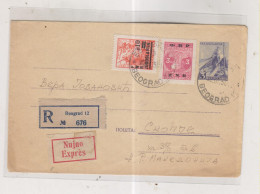 YUGOSLAVIA,1950 BEOGRAD Registered Priority  Postal Stationery Cover - Cartas & Documentos