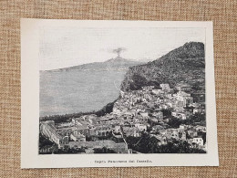 Panorama Del Castello Dell'Isola Di Capri Nel 1897 Golfo Di Napoli - Ante 1900