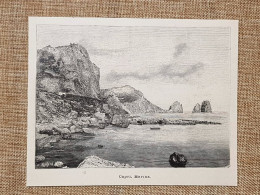Panorama Della Marina Dell'Isola Di Capri Nel 1897 Golfo Di Napoli - Avant 1900