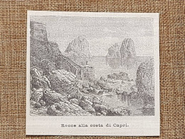 Le Rocce Della Costa Dell'Isola Di Capri Nel 1897 Golfo Di Napoli - Avant 1900