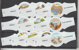 Reeks 2395  Asterix      1-10     ,10  Stuks Compleet      , Sigarenbanden Vitolas , Etiquette - Anelli Da Sigari