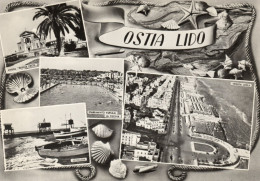 CARTOLINA  ITALIA ROMA OSTIA LIDO SALUTI VEDUTINE Italy Postcard ITALIEN Ansichtskarten - Altri & Non Classificati