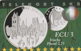 Denmark, P 315, Ecu - Ireland, Coins, Flag, Mint, Only 600 Issued, 2 Scans.   NB : Please Read - Danemark