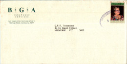 Australia Cover Queen Elizabeth BGA Insurance Services To Melbourne - Brieven En Documenten